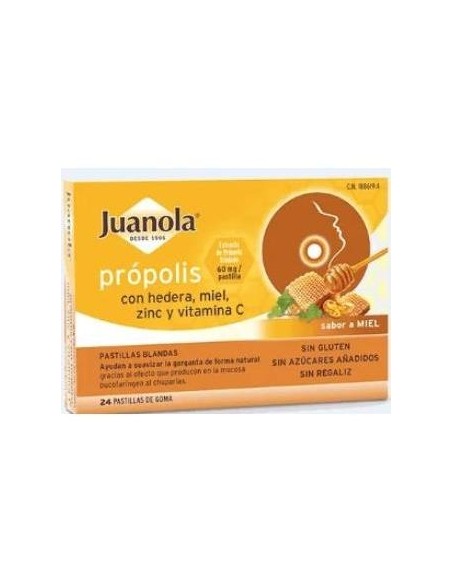 Juanola Própolis Sabor Miel + Hiedra, 24 Pastillas