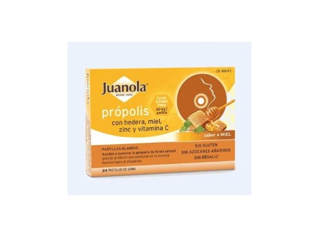 Juanola Própolis Sabor Miel + Hiedra, 24 Pastillas