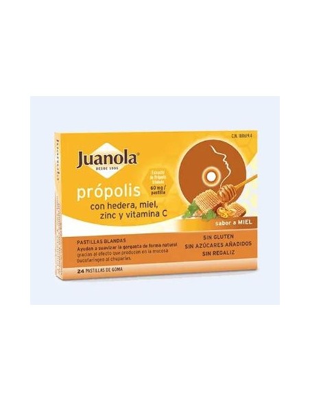 Juanola Própolis Sabor Miel + Hiedra, 24 Pastillas