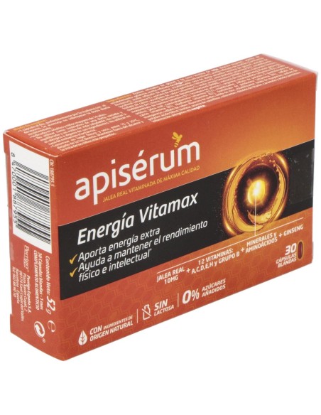 Apisérum Energía Vitamax Cápsulas, 30 Cápsulas