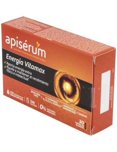 Apisérum Energía Vitamax Cápsulas, 30 Cápsulas