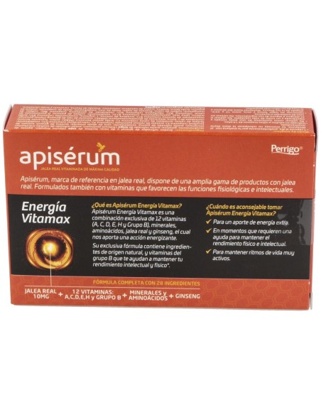 Apisérum Energía Vitamax Cápsulas, 30 Cápsulas