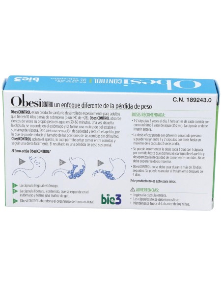 Bie3 Obesicontrol, 42 Cápsulas