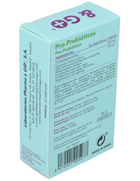 Prebióticos Probióticos%26Go, 30 Cápsulas