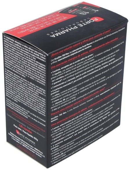 Forté Pharma Xtraslim 700 Men Quemador De Grasas, 120 Cápsulas
