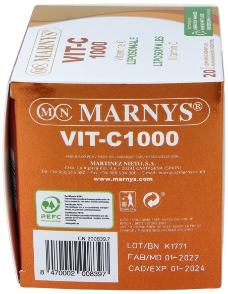 Marnys Vit-C 1000 Vitamina C Liposomada 20X10Ml