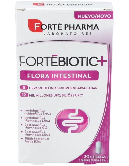 Forté Pharma Fortébiotic+ Flora Intestinal, 30 Cápsulas