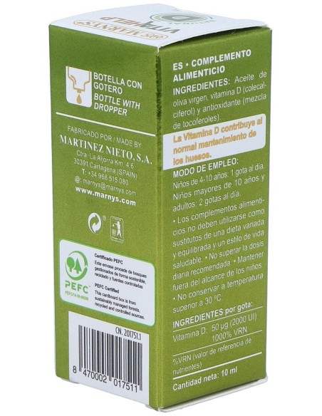 Marnys Vitamina D 2000Ui Líquida Línea Vitahelp 10Ml