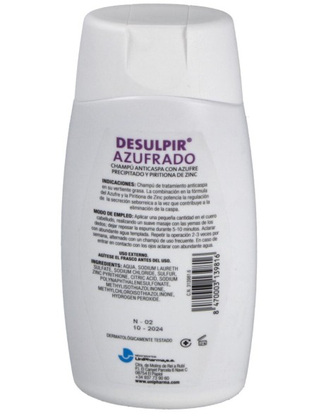 Desulpir Azufrado Anticaspa, 200 Ml