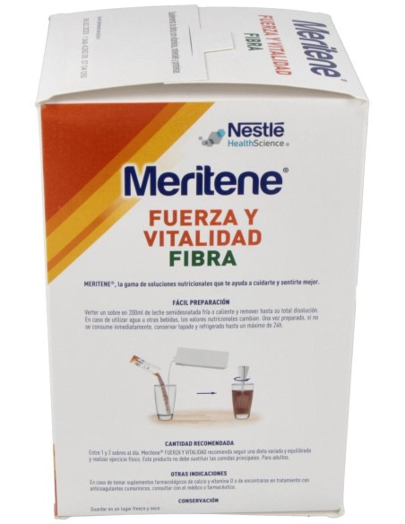 Meritene Fuerza Y Vitalidad Fibra Sabor Chocolate Batidos 14Uds