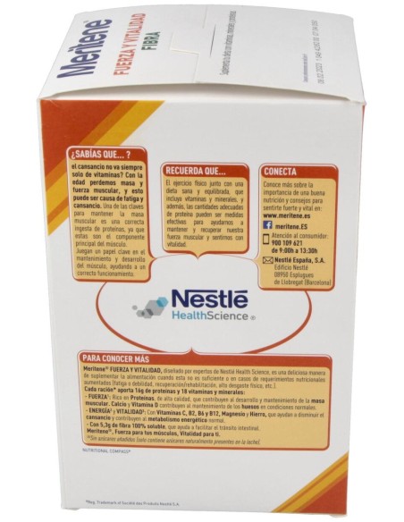 Meritene Fuerza Y Vitalidad Fibra Sabor Chocolate Batidos 14Uds