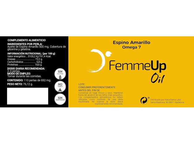 FemmeUp Oil Omega7 110 Perlas