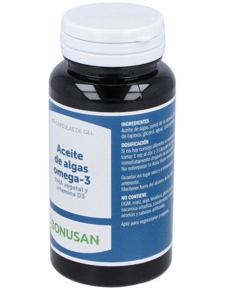 Aceite De Algas Omega 3 Bonusan 60 Cápsulas