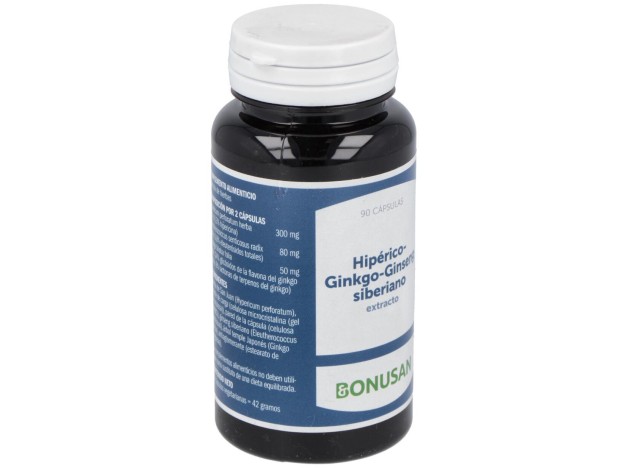 Hiperico-Ginkgo-Ginseng Siberiano Extracto 90Vcap.