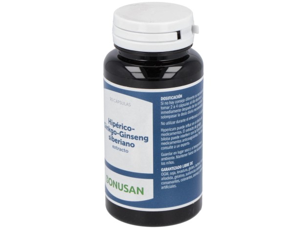 Hiperico-Ginkgo-Ginseng Siberiano Extracto 90Vcap.