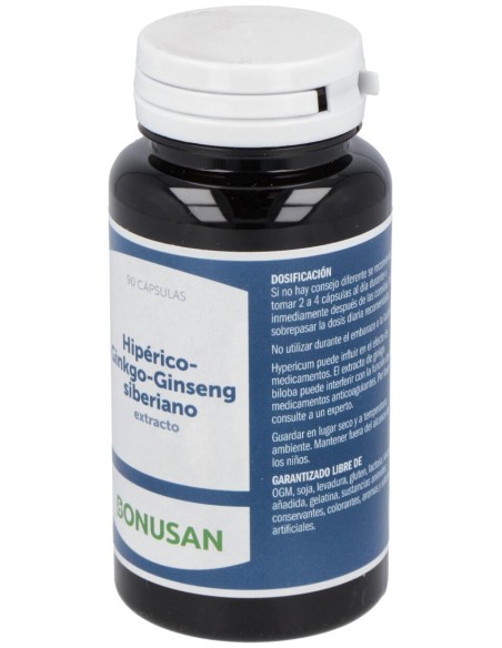 Hiperico-Ginkgo-Ginseng Siberiano Extracto 90Vcap.