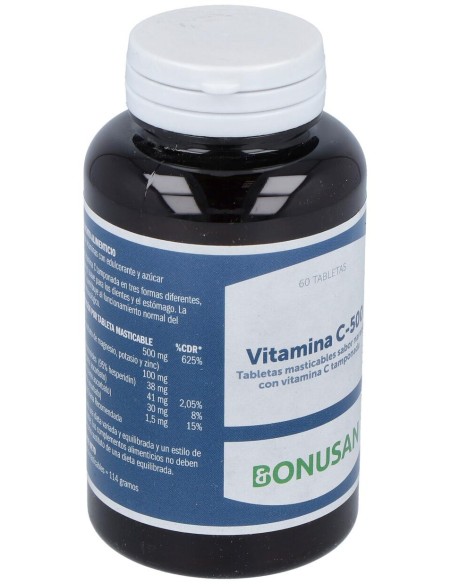 Bonusan Vitamina C 500 Naranja 60 Tabletas Masticables