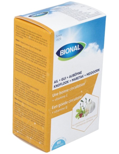 Bional Ajo+Muérdago+Espino Blanco+Vitamina E 80 Cápsulas