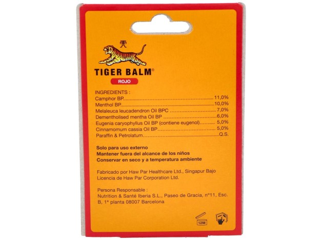 Bálsamo De Tigre Rojo, 19 G