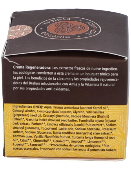 Crema Facial Regeneradora Curcuma Amla Bhrami 60Gr