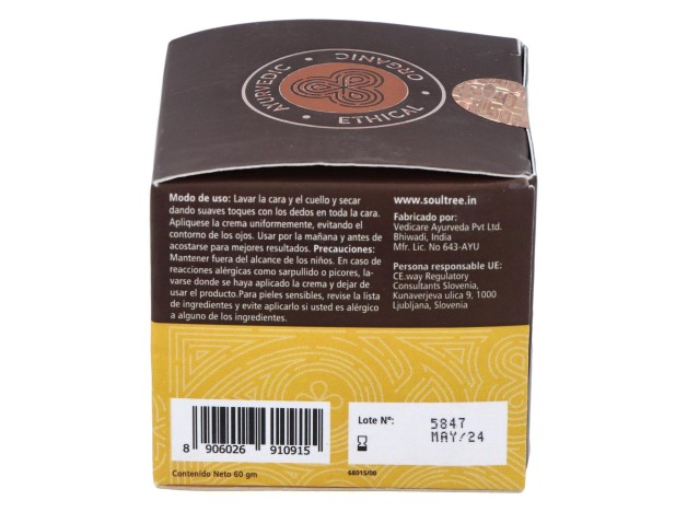 Crema Facial Regeneradora Curcuma Amla Bhrami 60Gr
