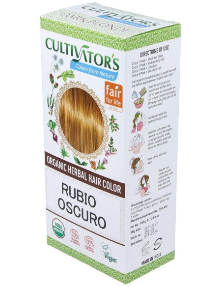 Rubio Oscuro Tinte Organico 100Gr. Ecocert