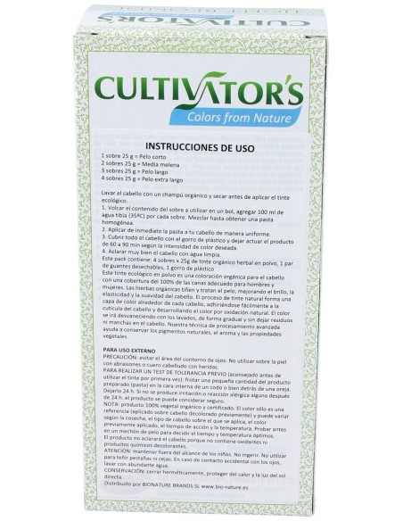 Rubio Claro Tinte Organico 100Gr. Ecocert