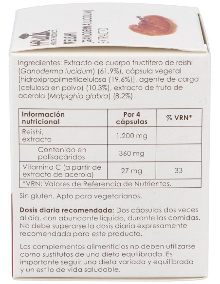 Reishi Extracto Puro 60Vcaps.