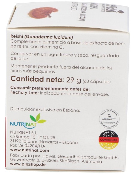 Reishi Extracto Puro 60Vcaps.