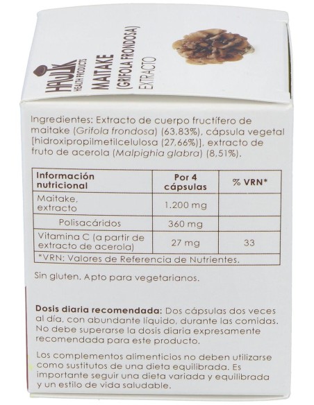 Hawlik Maitake Grifola Frondosa Extracto Puro 60Caps