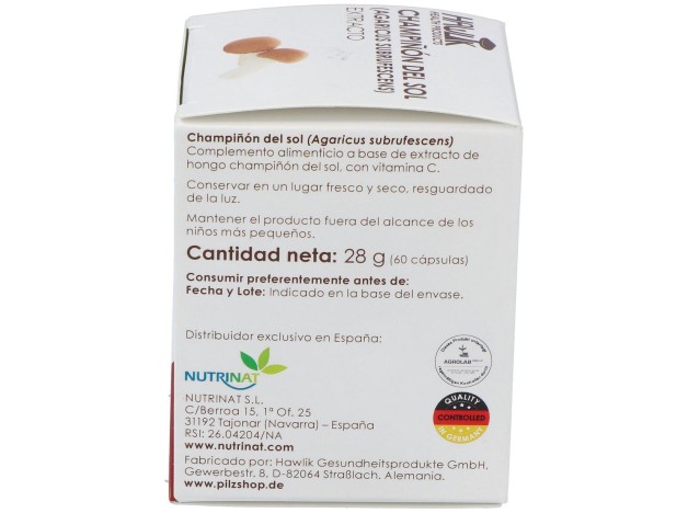Champiñon Del Sol Extracto Puro 60Vcaps.