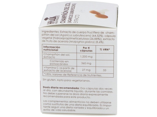 Champiñon Del Sol Extracto Puro 60Vcaps.