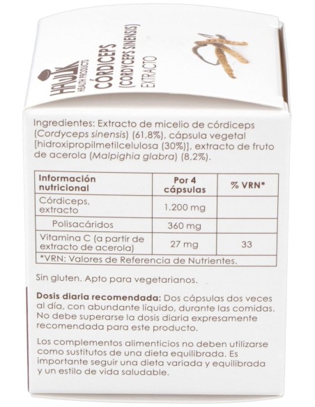 Cordiceps Extracto Puro 60Vcaps.