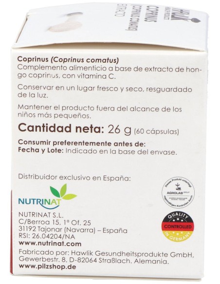 Hawlik Extracto De Coprinus 60Vcaps