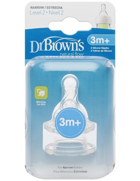 Dr. Brown'S Natural Flow Tetina Estándar Nivel 2, 2 Uds