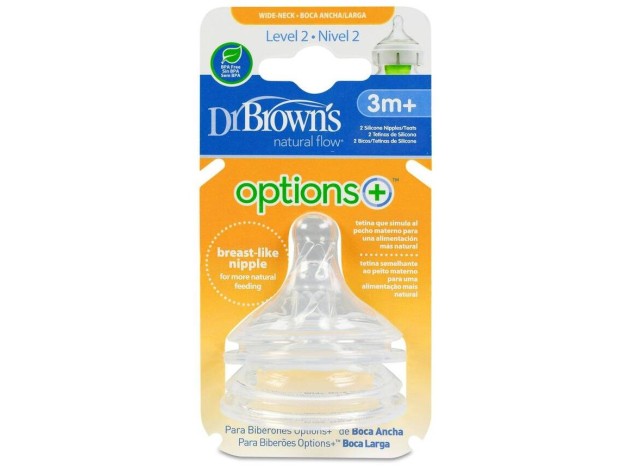 Dr. Brown'S Options+ Tetina Boca Ancha Nivel 2,...