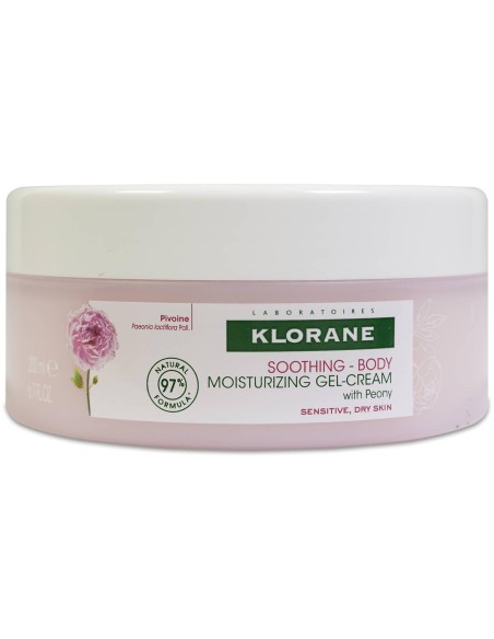 Klorane Gel Crema Hidrantante Corporal Peonía, 200 Ml