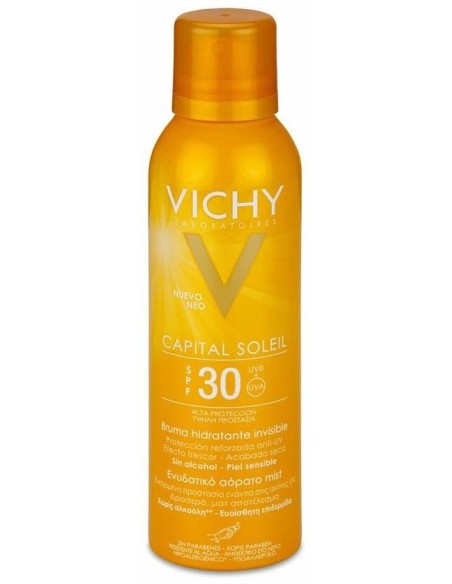 Vichy Capital Soleil Spf 30 Hydra Mist Spray Transparente Tacto Seco Alta Protección, 200 Ml