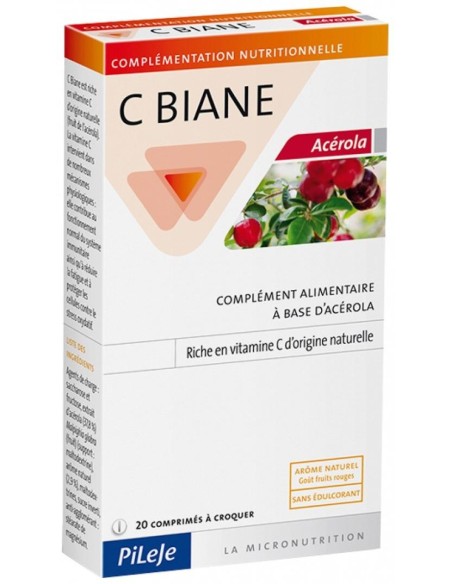 Pileje C-Biane, 20 Comprimidos Masticables