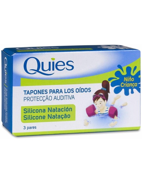 Quies Tapones Oídos Silicona Natación Infantil, 6 Uds