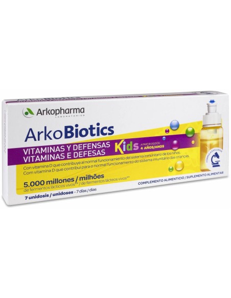 Arkopharma Arkobiotics Vitaminas Y Defensas Niños, 7 Ampollas