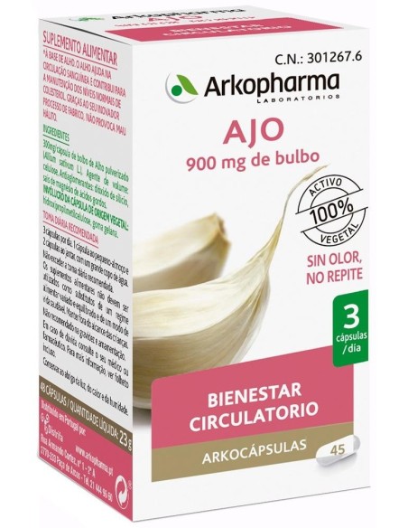 Arkopharma Arkocápsulas Ajo, 48 Cápsulas
