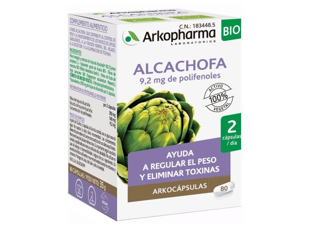 Arkopharma Arkocápsulas Alcachofa, 80 Cápsulas
