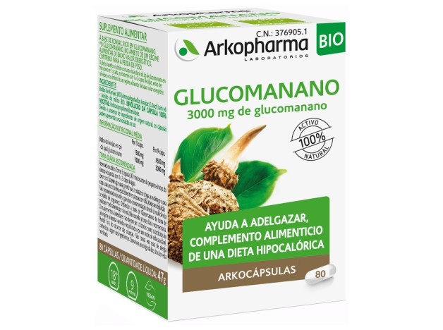 Arkopharma Arkocapsulas Glucomanano, 80 Cápsulas