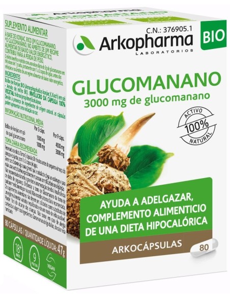 Arkopharma Arkocapsulas Glucomanano, 80 Cápsulas