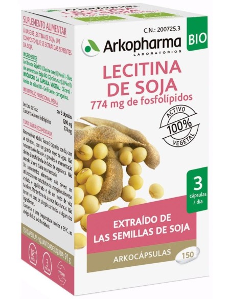 Arkopharma Arkocáspulas Lecitina De Soja 400 Mg, 200 Cápsulas