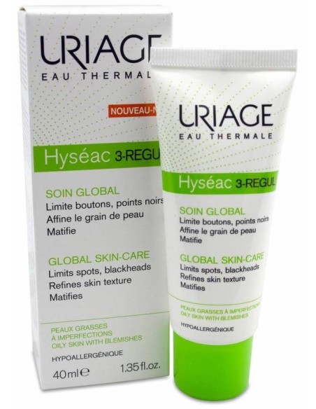 Uriage Hyseac 3 Regul+. Granos, Puntos Negros. Ácido Salicílico/Aha 40 Ml