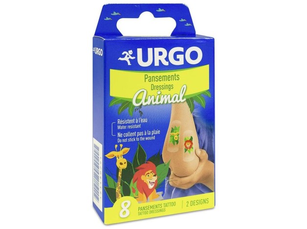 Urgo Apósitos Infantiles Animal Tattoo, 8 Unidades