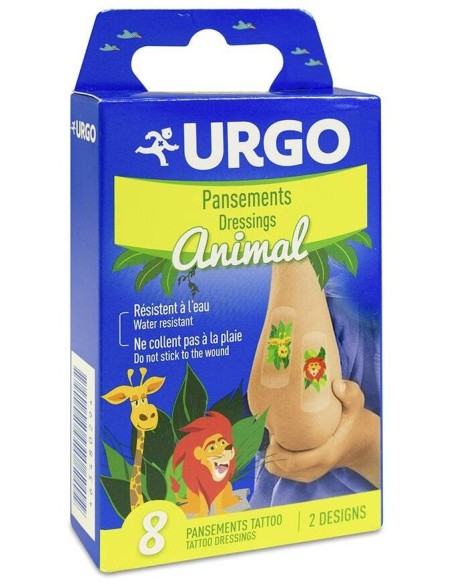 Urgo Apósitos Infantiles Animal Tattoo, 8 Unidades