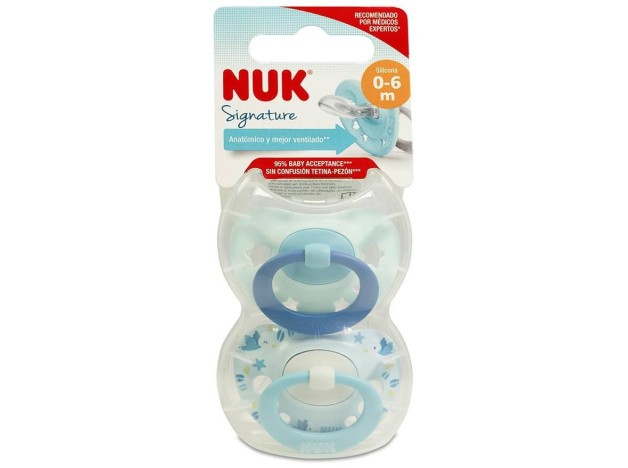 Nuk Chupete Día Silicona 0-6 Meses, 2 Unidades